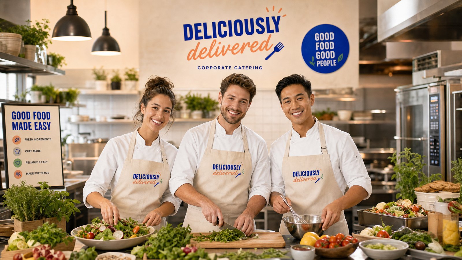 A bright spread of chef-made meals from Deliciously Delivered